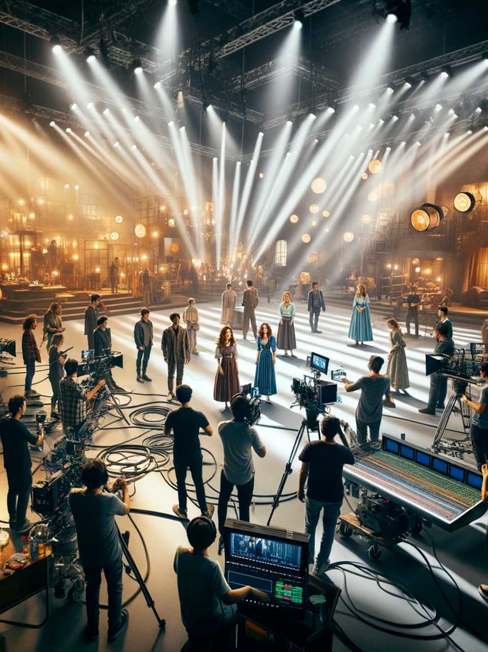 Corso di recitazione e tecniche teatrali per fiction televisive per aspiranti attori e attrici a Milano | Immagine set cinema slide